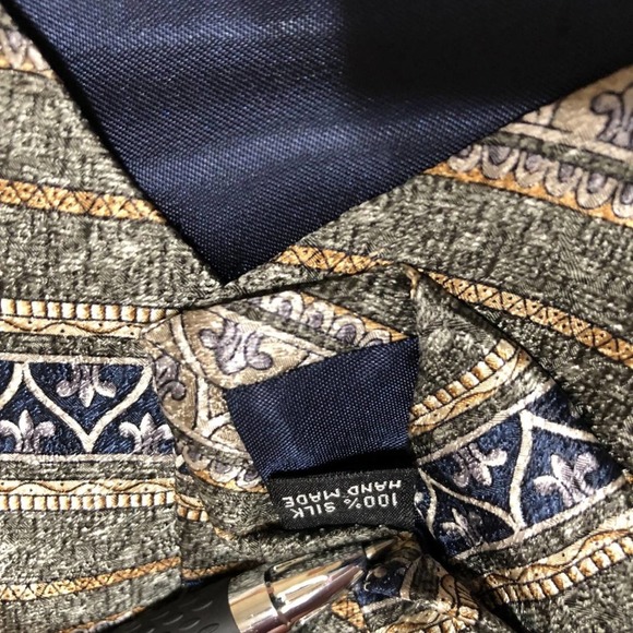 Signorcelli d'Italia Mens Tie Brown Striped Silk Necktie - Picture 5 of 5